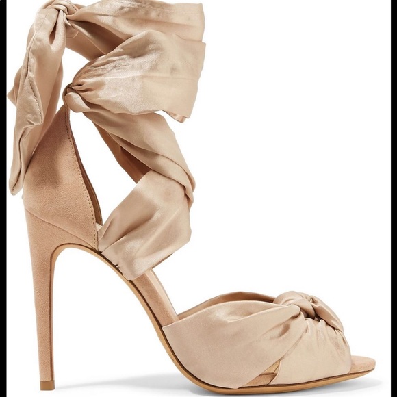COPY - Alexandre Birman Katherine Nude Silk Heels Sz 37.5 - Picture 2 of 8
